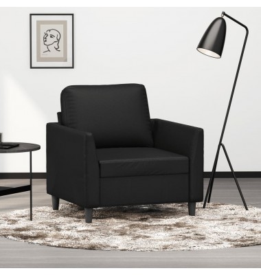  Krėslas, juodos spalvos, 60cm, dirbtinė oda - Sofos, sofos-lovos - 1