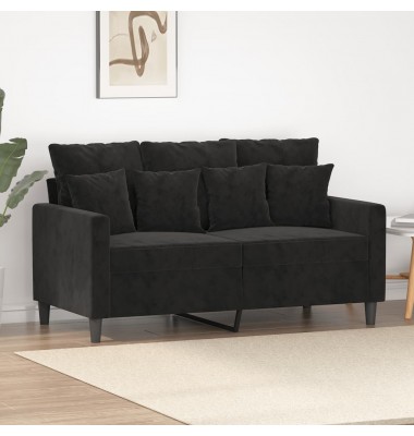  Dvivietė sofa, juodos spalvos, 120cm, aksomas - Sofos, sofos-lovos - 1