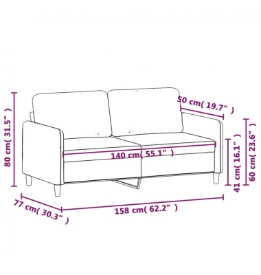  Dvivietė sofa, tamsiai žalios spalvos, 140cm, aksomas - Sofos, sofos-lovos - 8