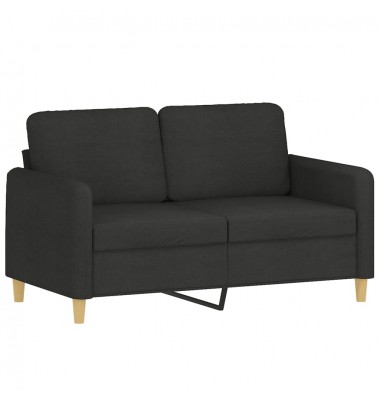  Dvivietė sofa su pagalvėlėmis, juodos spalvos, 120cm, audinys - Sofos, sofos-lovos - 4