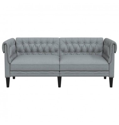  Dvivietė chesterfield sofa, šviesiai pilkos spalvos, audinys - Sofos, sofos-lovos - 4