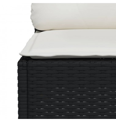  Trivietė sodo sofa su pagalvėlėmis, juodos spalvos, poliratanas - Lauko sofos, lovos - 7
