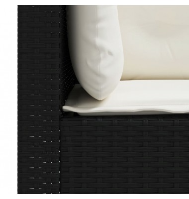  Trivietė sodo sofa su pagalvėlėmis, juodos spalvos, poliratanas - Lauko sofos, lovos - 7