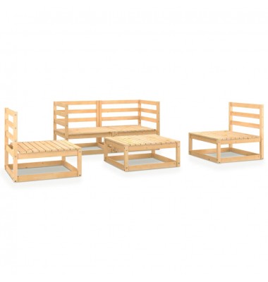  Sodo poilsio baldų komplektas, 5 dalių, pušies medienos masyvas  - Lauko baldų komplektai - 2