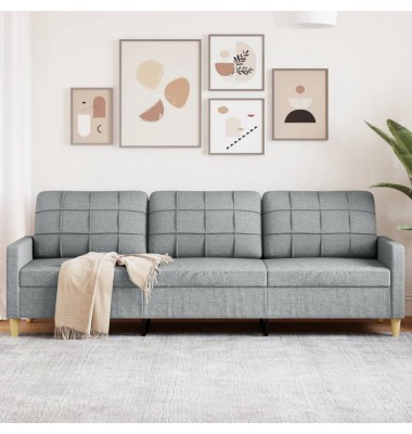  Trivietė sofa, šviesiai pilkos spalvos, 210cm, audinys - Sofos, sofos-lovos - 1
