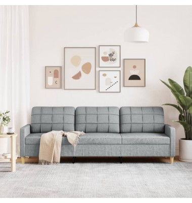  Trivietė sofa, šviesiai pilkos spalvos, 210cm, audinys - Sofos, sofos-lovos - 3