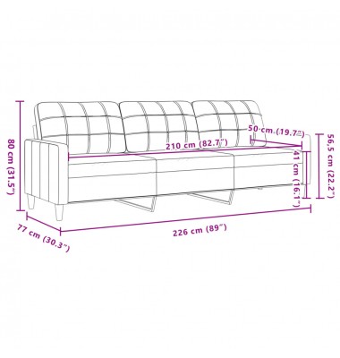  Trivietė sofa, šviesiai pilkos spalvos, 210cm, audinys - Sofos, sofos-lovos - 8