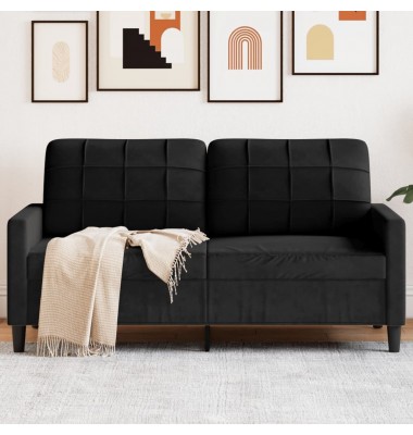  Dvivietė sofa, juodos spalvos, 140cm, aksomas - Sofos, sofos-lovos - 1