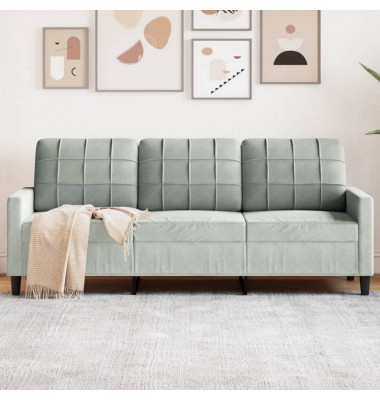  Trivietė sofa, šviesiai pilkos spalvos, 180cm, aksomas - Sofos, sofos-lovos - 1