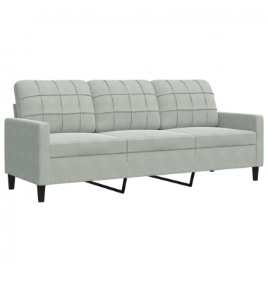  Trivietė sofa, šviesiai pilkos spalvos, 180cm, aksomas - Sofos, sofos-lovos - 2