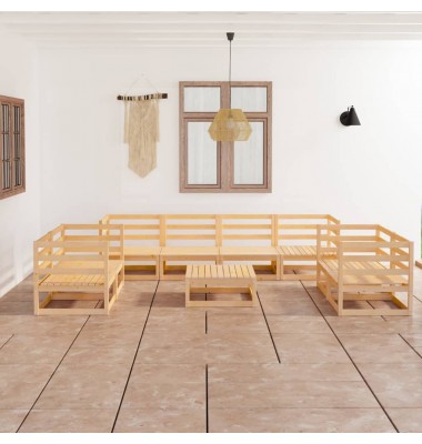  Sodo poilsio baldų komplektas, 9 dalių, pušies medienos masyvas  - Lauko baldų komplektai - 1