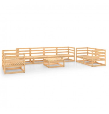  Sodo poilsio baldų komplektas, 9 dalių, pušies medienos masyvas  - Lauko baldų komplektai - 2