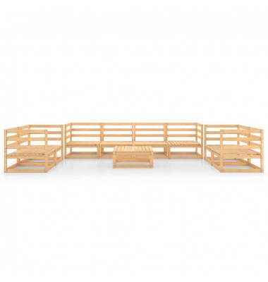  Sodo poilsio baldų komplektas, 9 dalių, pušies medienos masyvas  - Lauko baldų komplektai - 3