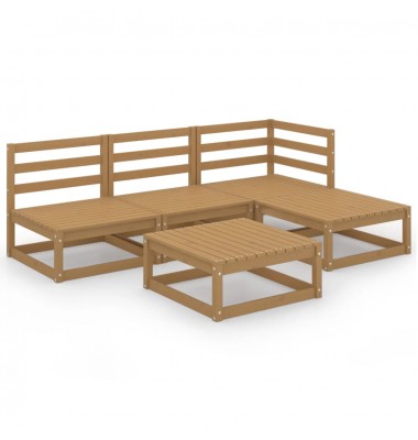  Sodo poilsio baldų komplektas, 5 dalių, medaus rudas, pušis  - Lauko baldų komplektai - 2