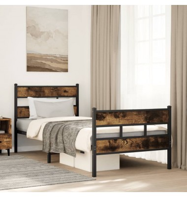 Lovos rėmas be čiužinio, dūminio ąžuolo, 75x190cm, metalas - Lovos - 1