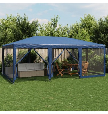  Proginė palapinė su 10 tinklinėmis sienomis, mėlyna, 6x4m, HDPE - Lauko pavėsinės - 1