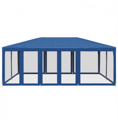  Proginė palapinė su 10 tinklinėmis sienomis, mėlyna, 6x4m, HDPE - Lauko pavėsinės - 3