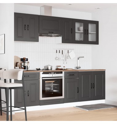 Virtuvinių spintelių komplektas, 8 dalių, Kalmar, juoda - Virtuvės komplektai - 3