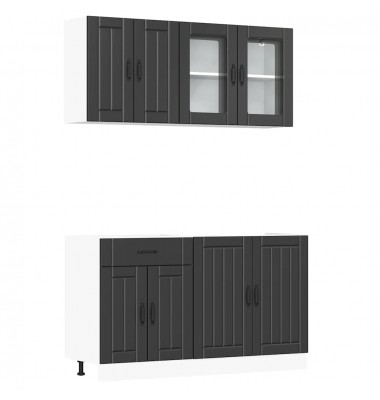 Virtuvinių spintelių komplektas, 4 dalių, Kalmar, juoda - Virtuvės komplektai - 2