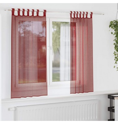  Voile užuolaidos su strypų kišenėmis, 2vnt., raudonojo vyno sp. - Užuolaidos - 1