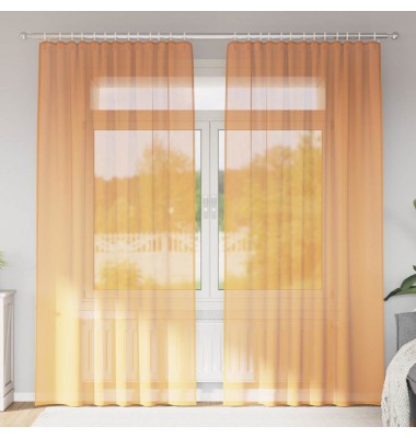  Voile užuolaidos su kilpomis, 2vnt., oranžinis, 140x245cm - Užuolaidos - 1