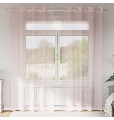  Voile užuolaidos su įvorėmis, 2vnt., šviesiai rožinė, 140x225cm - Užuolaidos - 1