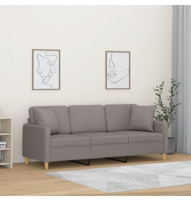  Trivietė sofa su pagalvėlėmis, taupe spalvos, 180cm, audinys - Sofos, sofos-lovos - 1
