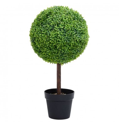  Dirbtinis buksmedis vazone, žalias, 71cm, rutulio formos - Dirbtiniai augalai - 1