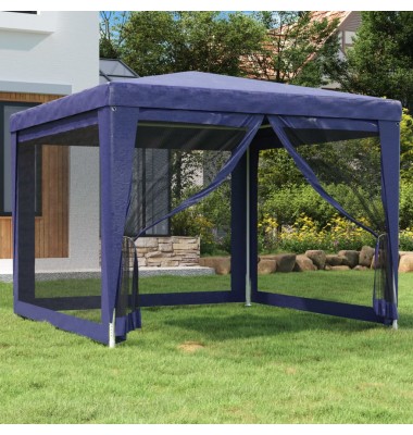  Proginė palapinė su 4 tinklinėmis sienomis, mėlyna, 3x3m, HDPE - Lauko pavėsinės - 1