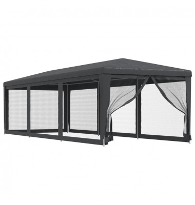  Proginė palapinė su 8 sienomis, antracito, 3x9m, HDPE - Lauko pavėsinės - 2