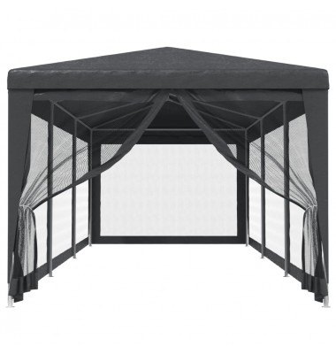  Proginė palapinė su 8 sienomis, antracito, 3x9m, HDPE - Lauko pavėsinės - 3