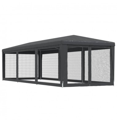  Proginė palapinė su 8 sienomis, antracito, 3x9m, HDPE - Lauko pavėsinės - 5