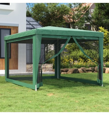  Proginė palapinė su 4 tinklinėmis sienomis, žalia, 3x4m, HDPE - Lauko pavėsinės - 1