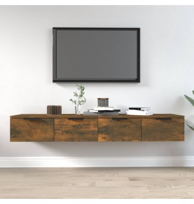  Sieninės spintelės, 2vnt., dūminio ąžuolo, 68x30x20cm, mediena - Pakabinamos lentynos, spintelės - 1