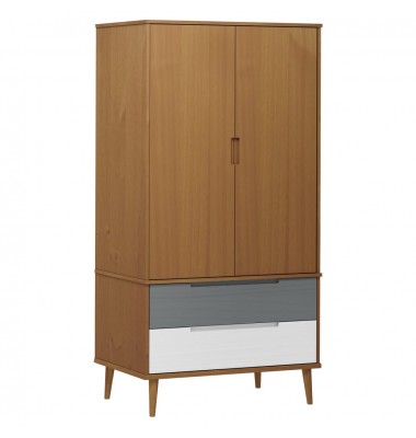  Drabužių spinta MOLDE, ruda, 90x55x175cm, pušies masyvas - Drabužių spintos - 2