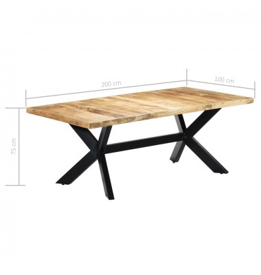  Valgomojo stalas, 200x100x75 cm, mango medienos masyvas - Stalai - 7