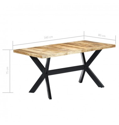  Valgomojo stalas, 160x80x75cm, mango medienos masyvas - Stalai - 7