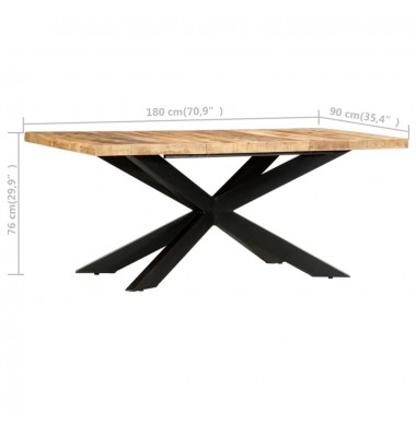  Valgomojo stalas, 180x90x76cm, neapdorotas mango masyvas - Stalai - 5