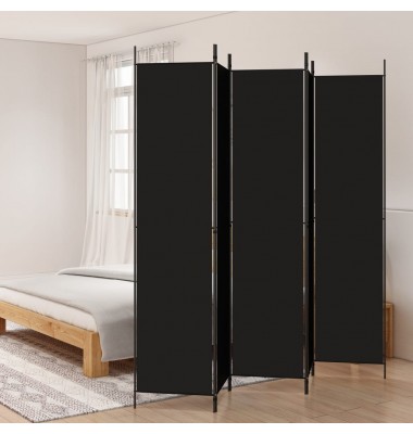  Kambario pertvara, 5 dalių, juodos spalvos, 250x220cm, audinys - Kambario pertvaros - 1