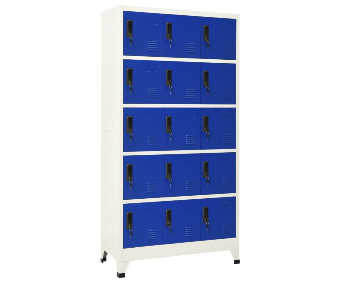 Persirengimo spintelė, pilka ir mėlyna, 90x40x180cm, plienas - Biuro spintos, spintelės - 1 Persirengimo spintelė, pilka ir mėlyna, 90x40x180cm, plienas - Biuro spintos, spintelės - 1