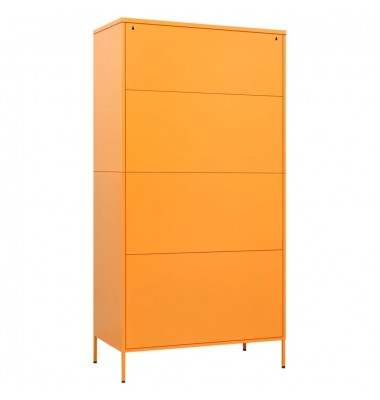  Drabužių spinta, garstyčių geltona, 90x50x180cm, plienas - Drabužių spintos - 5