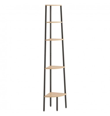  Kampinė lentyna, 5 pakopų, šviesiai ruda/juoda, 45,5x31,5x180cm - Pastatomos lentynos, spintelės - 2