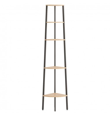  Kampinė lentyna, 5 pakopų, šviesiai ruda/juoda, 45,5x31,5x180cm - Pastatomos lentynos, spintelės - 3