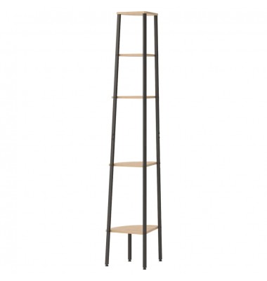  Kampinė lentyna, 5 pakopų, šviesiai ruda/juoda, 45,5x31,5x180cm - Pastatomos lentynos, spintelės - 5