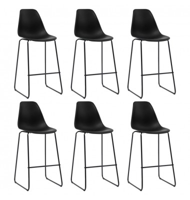  Baro kėdės, 6 vnt., juodos spalvos, plastikas (281501+281502) - Baro kėdės - 1