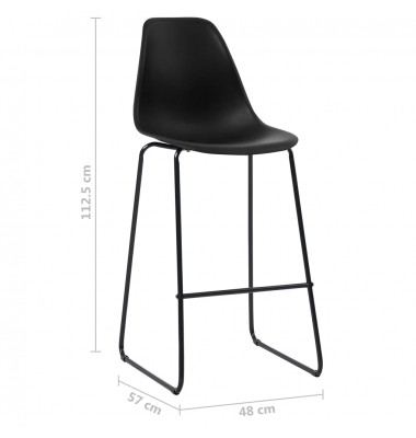  Baro kėdės, 6 vnt., juodos spalvos, plastikas (281501+281502) - Baro kėdės - 7