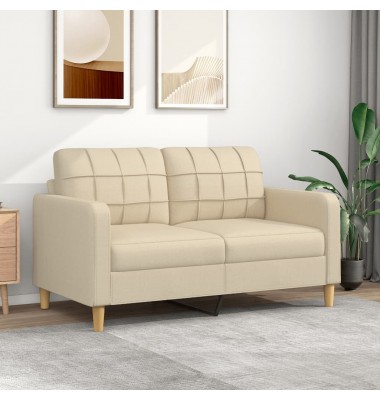 Dvivietė sofa, kreminės spalvos, 140cm, audinys - Sofos, sofos-lovos - 1