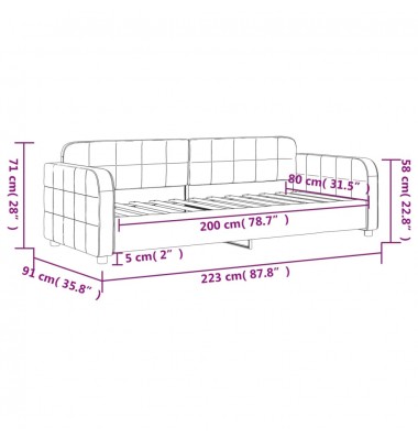  Sofa, juodos spalvos, 80x200cm, aksomas - Lovos - 8