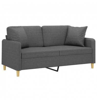  Dvivietė sofa su pagalvėlėmis, tamsiai pilka, 140cm, audinys - Sofos, sofos-lovos - 3