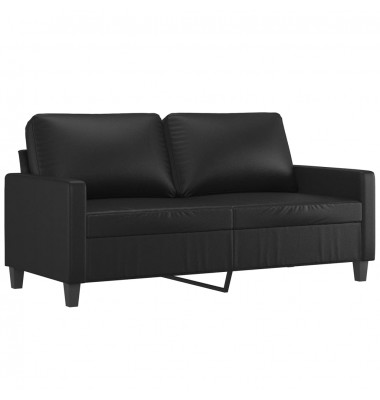  Dvivietė sofa, juodos spalvos, 140cm, dirbtinė oda - Sofos, sofos-lovos - 2